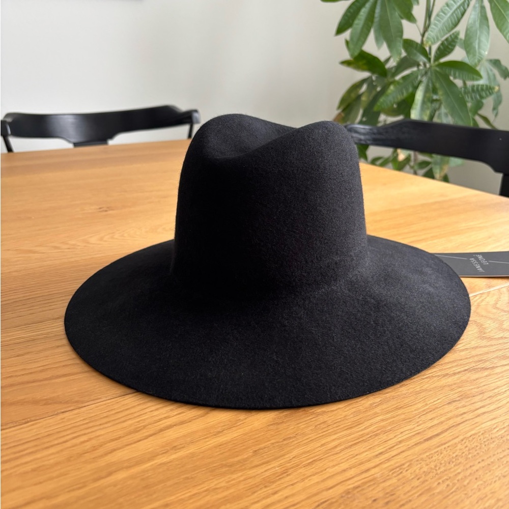 Janessa Leone Black Wide-Brimmed Hat